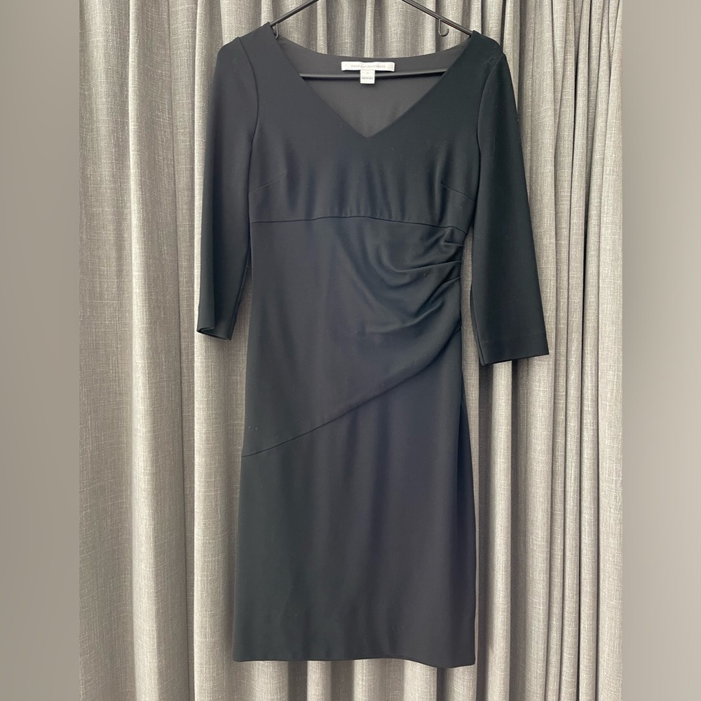 Size 2 Diane Von Furstenberg dress midi black cocktail great for a night, work